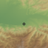 Shaded relief of the 53 km around Bagdati, drawn from the GMTED2010 grid