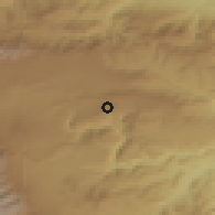 Shaded relief of the 53 km around Bediani, drawn from the GMTED2010 grid
