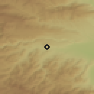 Shaded relief of the 53 km around Bolnisi, drawn from the GMTED2010 grid