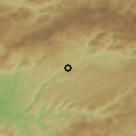 Shaded relief of the 53 km around Chiatura, drawn from the GMTED2010 grid
