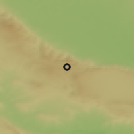 Shaded relief of the 53 km around Dedoplis Tskaro, drawn from the GMTED2010 grid