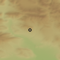 Shaded relief of the 53 km around Didi Lilo, drawn from the GMTED2010 grid