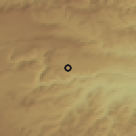 Shaded relief of the 53 km around Dmanisi, drawn from the GMTED2010 grid