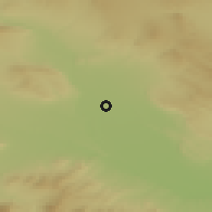 Shaded relief of the 53 km around Gardabani, drawn from the GMTED2010 grid