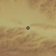 Shaded relief of the 53 km around Gori, drawn from the GMTED2010 grid