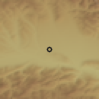 Shaded relief of the 53 km around Jinvali, drawn from the GMTED2010 grid