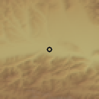 Shaded relief of the 53 km around Kareli, drawn from the GMTED2010 grid