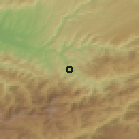 Shaded relief of the 53 km around Kharagauli, drawn from the GMTED2010 grid