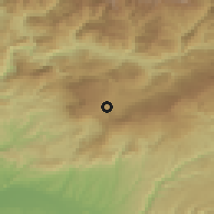 Shaded relief of the 52 km around Kharistvala, drawn from the GMTED2010 grid