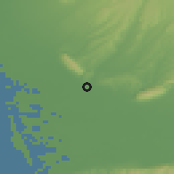 Shaded relief of the 52 km around Khobi, drawn from the GMTED2010 grid