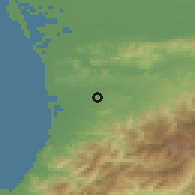 Shaded relief of the 53 km around Laituri, drawn from the GMTED2010 grid