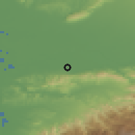 Shaded relief of the 53 km around Lanchkhuti, drawn from the GMTED2010 grid
