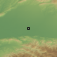 Shaded relief of the 53 km around Samtredia, drawn from the GMTED2010 grid