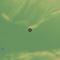 Shaded relief of the 53 km around Senaki, drawn from the GMTED2010 grid