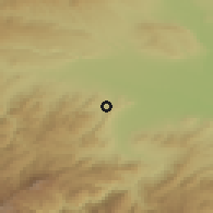 Shaded relief of the 53 km around Shaumiani, drawn from the GMTED2010 grid