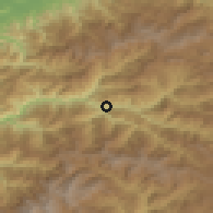 Shaded relief of the 53 km around Shuakhevi, drawn from the GMTED2010 grid