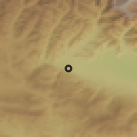 Shaded relief of the 53 km around Akhmeta, drawn from the GMTED2010 grid