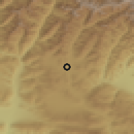 Shaded relief of the 53 km around Tianeti, drawn from the GMTED2010 grid