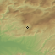 Shaded relief of the 52 km around Tkibuli, drawn from the GMTED2010 grid