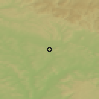 Shaded relief of the 49 km around Coburg, drawn from the GMTED2010 grid