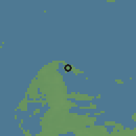 Shaded relief of the 48 km around Cuxhaven, drawn from the GMTED2010 grid
