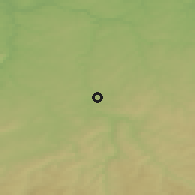 Shaded relief of the 49 km around Frankenberg, drawn from the GMTED2010 grid