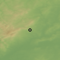 Shaded relief of the 49 km around Friedrichsdorf, drawn from the GMTED2010 grid