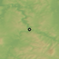 Shaded relief of the 49 km around Hannoversch Münden, drawn from the GMTED2010 grid