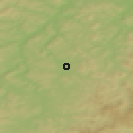 Shaded relief of the 49 km around Hünfeld, drawn from the GMTED2010 grid