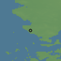 Shaded relief of the 48 km around Husum, drawn from the GMTED2010 grid