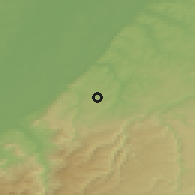 Shaded relief of the 50 km around Karlsbad, drawn from the GMTED2010 grid