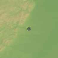 Shaded relief of the 50 km around Landau, drawn from the GMTED2010 grid