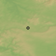 Shaded relief of the 49 km around Leinefelde-Worbis, drawn from the GMTED2010 grid