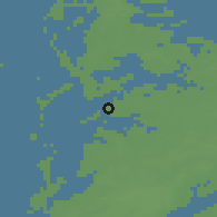 Shaded relief of the 48 km around Loxstedt, drawn from the GMTED2010 grid