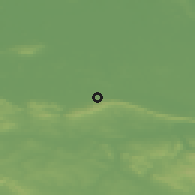 Shaded relief of the 49 km around Lübbecke, drawn from the GMTED2010 grid
