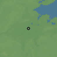 Shaded relief of the 48 km around Lübeck, drawn from the GMTED2010 grid