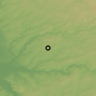 Shaded relief of the 49 km around Much, drawn from the GMTED2010 grid