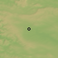 Shaded relief of the 49 km around Mühlhausen, drawn from the GMTED2010 grid