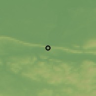 Shaded relief of the 49 km around Porta Westfalica, drawn from the GMTED2010 grid