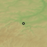 Shaded relief of the 49 km around Saalfeld, drawn from the GMTED2010 grid