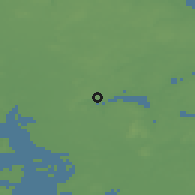 Shaded relief of the 48 km around Schleswig, drawn from the GMTED2010 grid
