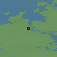 Shaded relief of the 48 km around Stralsund, drawn from the GMTED2010 grid