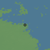 Shaded relief of the 48 km around Varel, drawn from the GMTED2010 grid