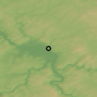 Shaded relief of the 49 km around Bendorf, drawn from the GMTED2010 grid
