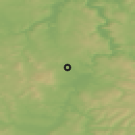Shaded relief of the 49 km around Vellmar, drawn from the GMTED2010 grid