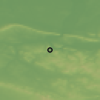 Shaded relief of the 49 km around Vlotho, drawn from the GMTED2010 grid