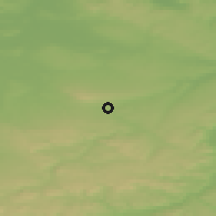 Shaded relief of the 49 km around Weimar, drawn from the GMTED2010 grid