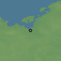 Shaded relief of the 48 km around Wismar, drawn from the GMTED2010 grid