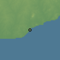 Shaded relief of the 60 km around Apam, drawn from the GMTED2010 grid