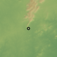 Shaded relief of the 60 km around Asamankese, drawn from the GMTED2010 grid
